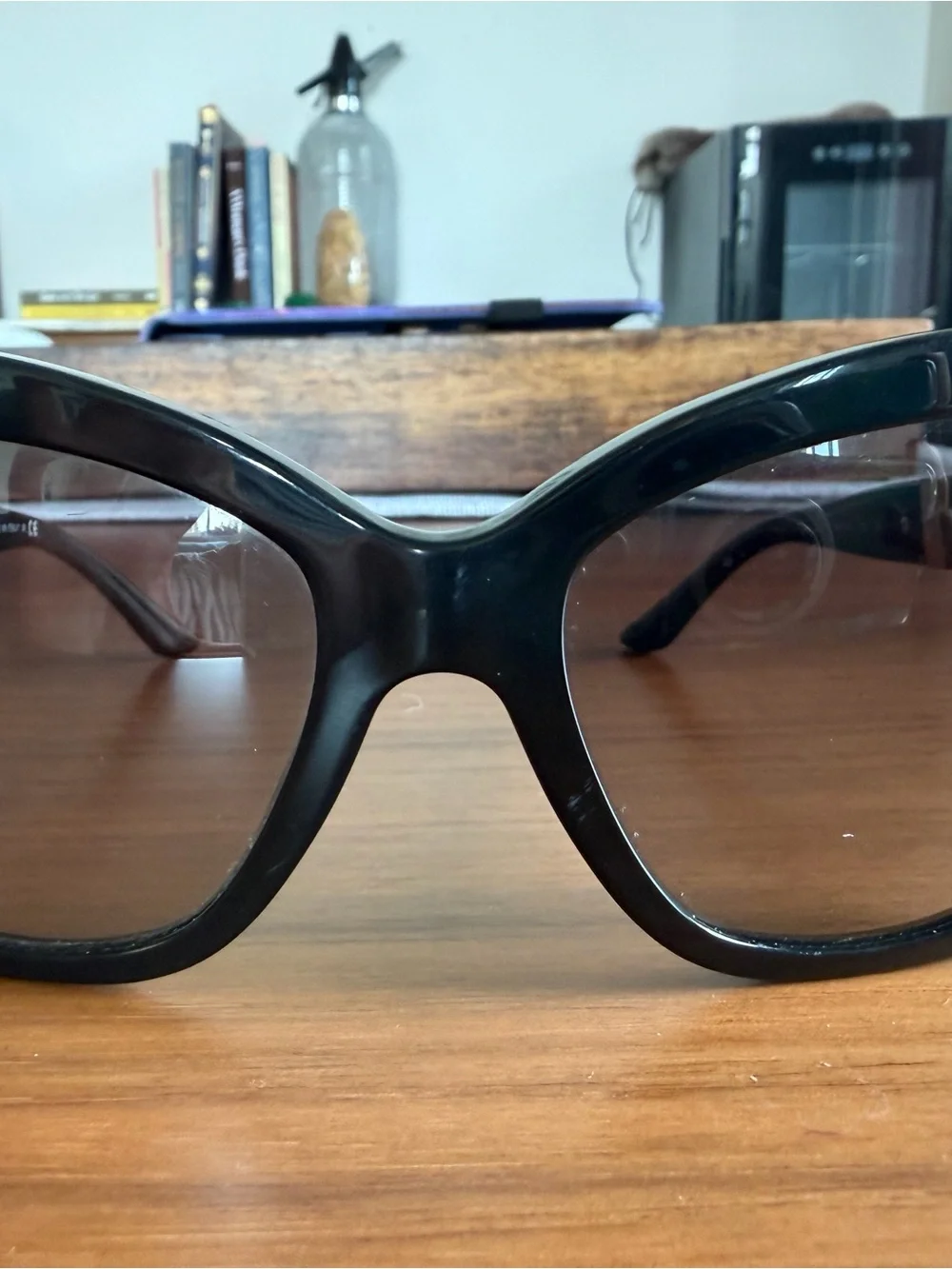 Versace Black Oversized Cat-Eye Sunglasses